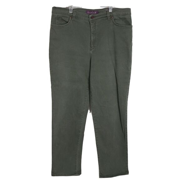 Gloria Vanderbilt Womens Jeans Size 16 Amanda Green Denim Stretch Straight Leg - Picture 1 of 10